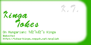 kinga tokes business card